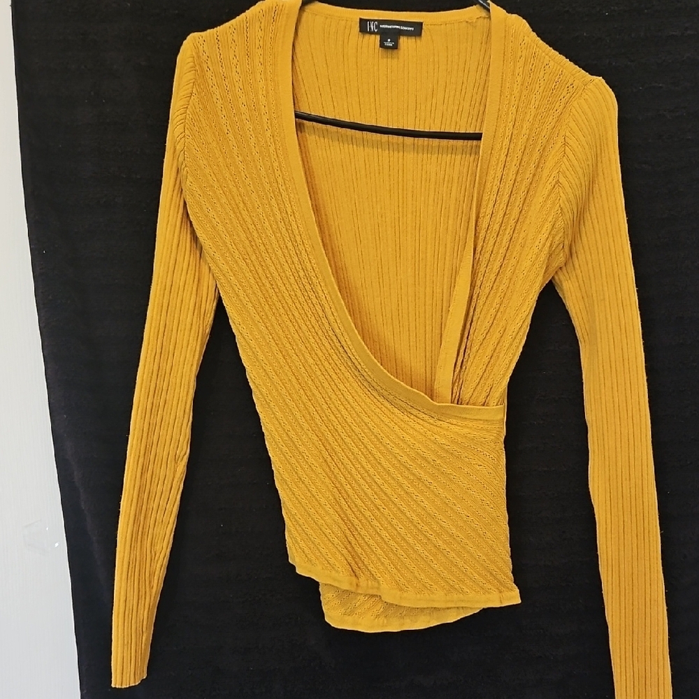 Mustard Yellow Ribbed Knit Top